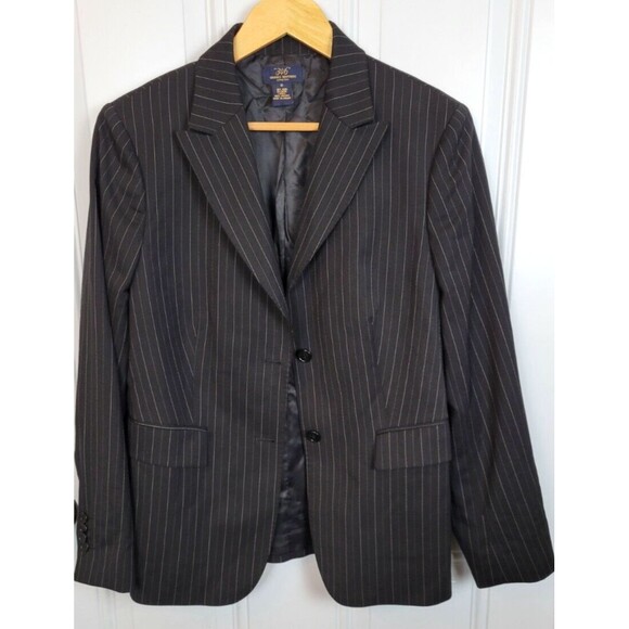 Brooks Brothers Womens Wool Blazer Jacket Size 10 Pinstripe - Picture 1 of 9